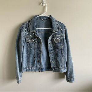 Pearl Embellish Denim Jacket